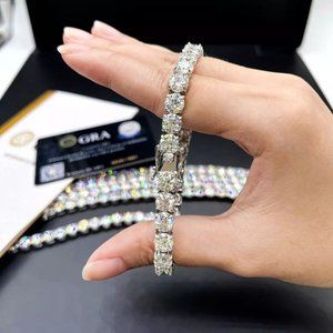 5MM D Color Moissanite Tennis Bracelet